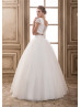 Twinset Cap Sleeves Ivory Lace Tulle Wedding Dress